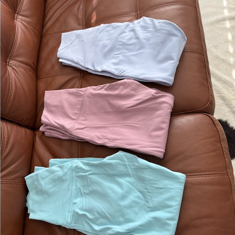 lululemon Align™ High-Rise Crop 23 Trio in Mint, Pink, and lt violet blue NWOT